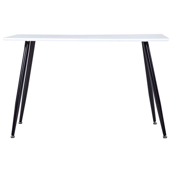 vidaXL Mesa de jantar 120x60x74 cm MDF branco e preto