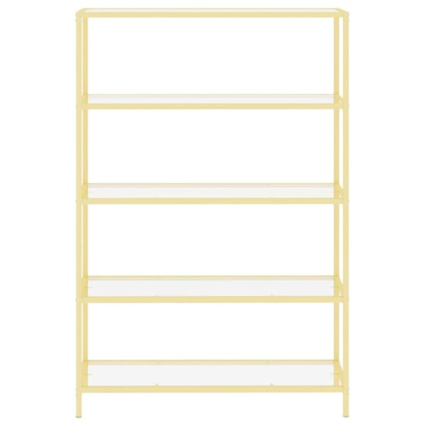 vidaXL Estante vidro temperado dourado e transparente