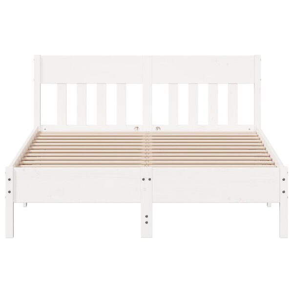 vidaXL Cama sem colch&atilde;o 120x190 cm madeira de pinho maci&ccedil;a branco