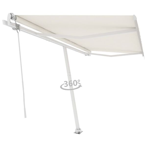 vidaXL Toldo autom&aacute;tico independente 450x350 cm cor creme