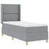 vidaXL Cama Box com fitas LED Cinzento-claro 80 x 200 cm tecido