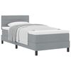 vidaXL Cama Box com colch&atilde;o Cinzento-claro 90 x 200 cm tecido