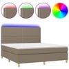 vidaXL Cama box spring colch&atilde;o/LED 180x200cm tecido cinza-acastanhado
