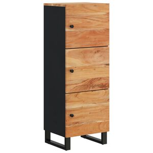 vidaXL Aparador alto c/ 3 portas 40x33x110 cm ac&aacute;cia maci&ccedil;a/ferro