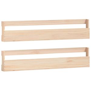 vidaXL Sapateiras de parede 2 pcs 110x9x23 cm pinho maci&ccedil;o