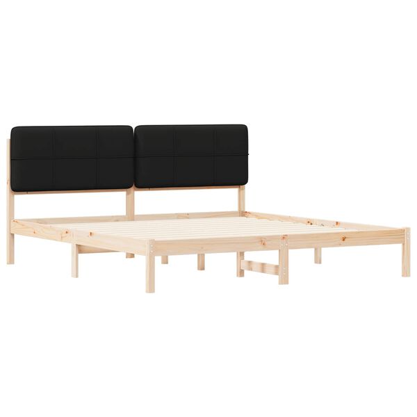vidaXL Estrutura de Cama com Cabeceira Estofada Preto 180 x 200 cm