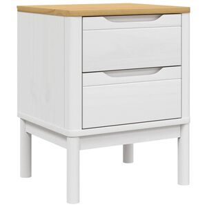 vidaXL Mesa de cabeceira 45x39x57 cm madeira de pinho maci&ccedil;a branco