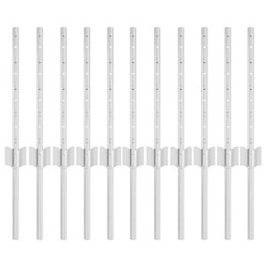 vidaXL Poste de Cerca 11 pcs Prateado 40 cm A&ccedil;o