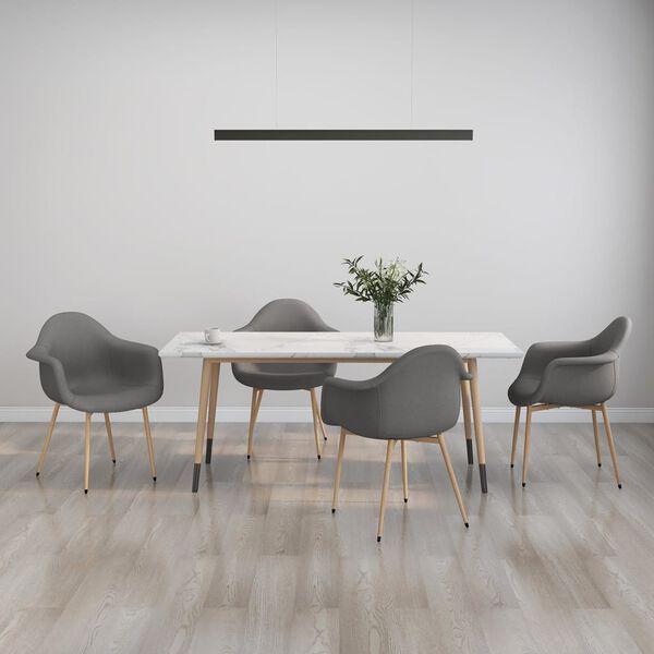 vidaXL Cadeiras de jantar 4 pcs tecido cinzento-claro