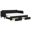 vidaXL Sof&aacute;-cama com gavet&atilde;o e gavetas 90x200 cm veludo preto