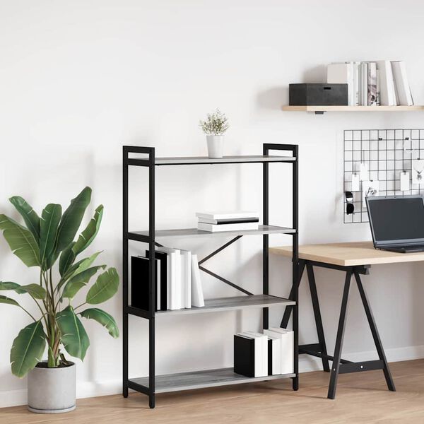 vidaXL Estante Sonoma cinzento 80 x 30 x 120 cm Madeira processada