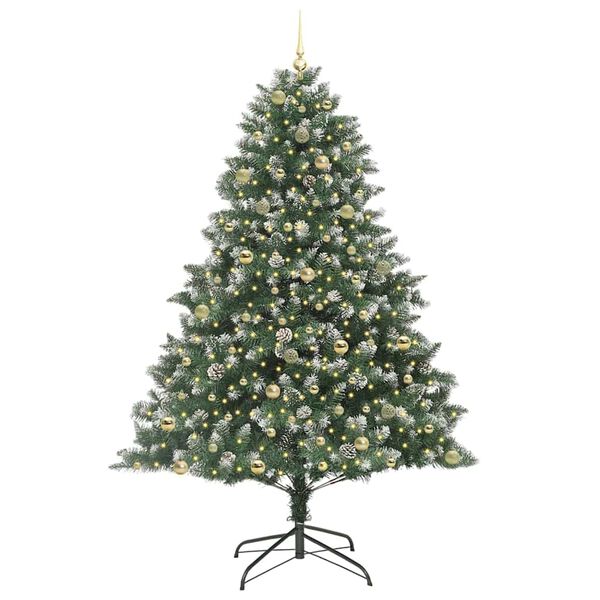 vidaXL &Aacute;rvore de Natal Artificial Verde 240 cm PVC, Pl&aacute;stico e A&ccedil;o