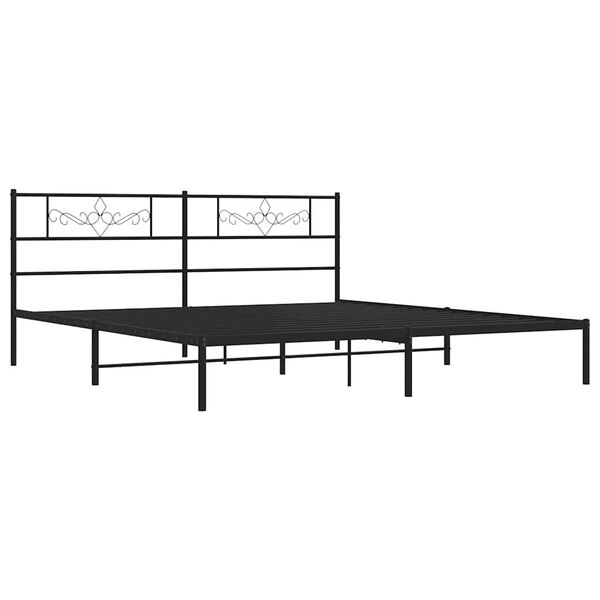 vidaXL Estrutura de cama com cabeceira 183x213 cm metal preto
