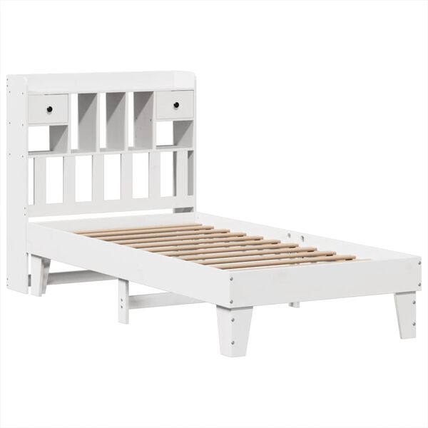 vidaXL Cama sem colch&atilde;o 90x200 cm madeira de pinho maci&ccedil;a branco