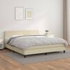 vidaXL Cama com molas/colch&atilde;o 180x200 cm couro artificial cor creme