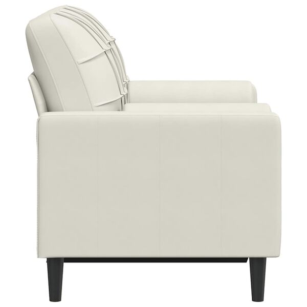 vidaXL Sofá 2 lugares c/ almofadas decorativas 120 cm veludo creme