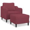 vidaXL Poltrona com apoio de p&eacute;s 60 cm tecido vermelho tinto