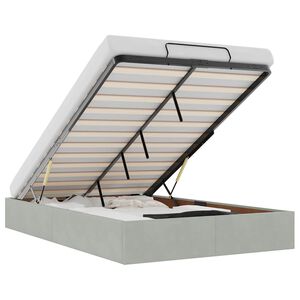 vidaXL Otomano Bed Frame No Colch&atilde;o Cinzento Claro 120x200 cm Veludo