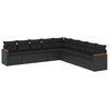 vidaXL Patio Sofa Set 9 lugar Black