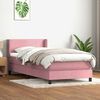 vidaXL Cama com molas/colch&atilde;o 100x220 cm veludo Rosa