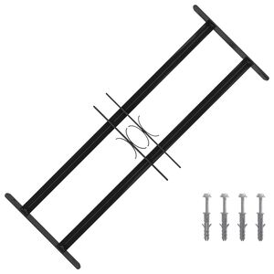 vidaXL Grelha de Janela 76 x 30 cm A&ccedil;o revestido a p&oacute; Preto