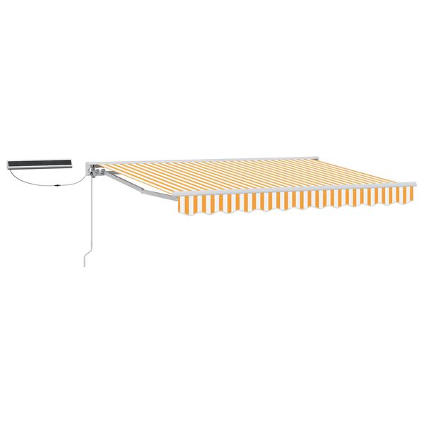 vidaXL Toldo Retr&aacute;til El&eacute;trico Amarelo e Branco 3,5 x 2 m