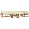 vidaXL Conjunto de Sof&aacute;s para Exterior 7 pcs Natural e Creme