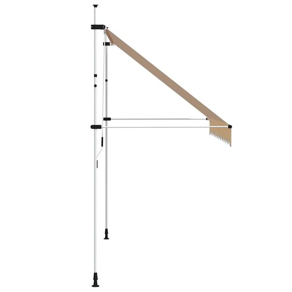 vidaXL Toldo retr&aacute;til manual 300 cm riscas laranjas e brancas