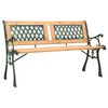 vidaXL Banco de jardim 122 cm ferro fundido e madeira de abeto maci&ccedil;a
