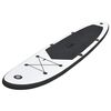 vidaXL Conjunto prancha de paddle SUP insufl&aacute;vel preto e branco