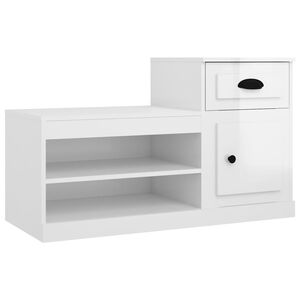 vidaXL Sapateira 100x42x60 cm derivados de madeira branco brilhante