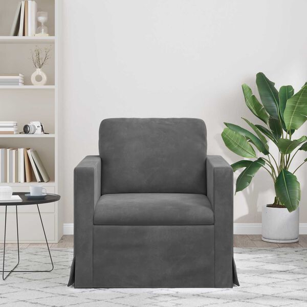 vidaXL Sof&aacute; Cinza Escuro Dimens&otilde;es gerais: 78 x 78 x 80 cm (L x P x A)