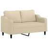 vidaXL Sof&aacute; de 2 lugares tecido 140 cm cor creme