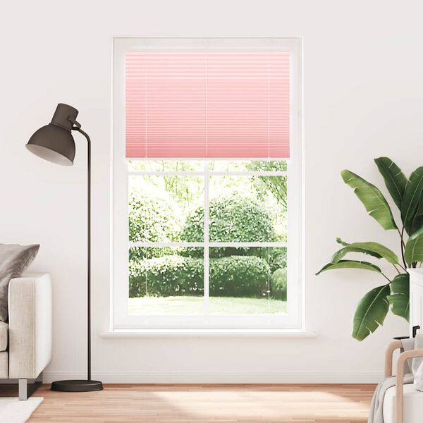 vidaXL Rosa Plissada Cega 120x200 cm Largura Tecido 119,4cm Poli&eacute;ster