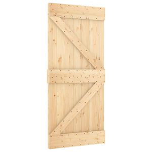 vidaXL Porta Deslizante NARVIK Natural e Preto 95 x 210 cm (213,5 cm)