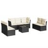 vidaXL 8 pcs conjunto sof&aacute;s de jardim com almofad&otilde;es vime PE preto