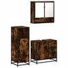 vidaXL 3 pcs conjunto de m&oacute;veis WC madeira processada carvalho fumado