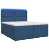 vidaXL Cama box spring com colch&atilde;o Azul 200 x 200 cm Tecido