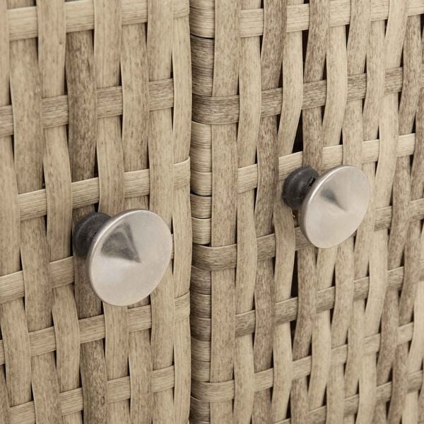 vidaXL Arm&aacute;rio com porta Bege 70 x 50 x 87 cm Poli&eacute;ster e Rattan Roly