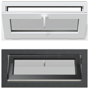 vidaXL Janela de por&atilde;o RISOR 90 x 40 cm PVC e Vidro Antracite