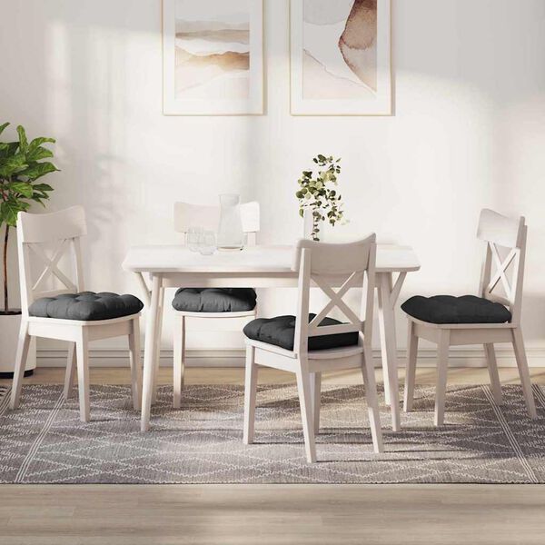 vidaXL Almofadas de Assento 4 pcs Cinza Escuro 45 x 45 cm