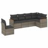 vidaXL 6 pcs conjunto sof&aacute;s de jardim com almofad&otilde;es vime cinzento