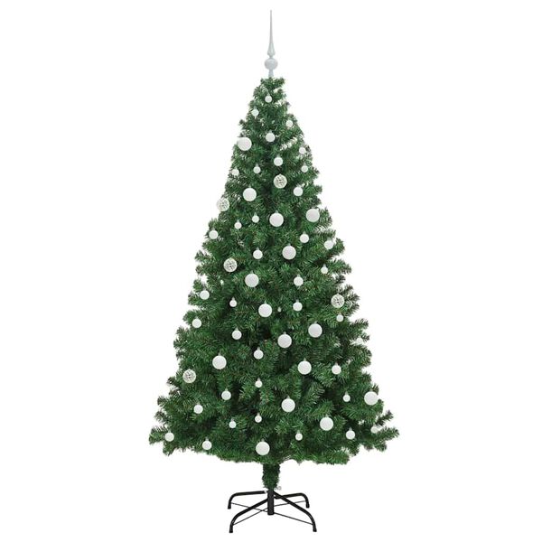 vidaXL &Aacute;rvore de Natal Artificial Verde 180 cm PVC, A&ccedil;o e Pl&aacute;stico