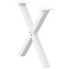 vidaXL P&eacute;s para mesa de centro em formato de X, 2 pe&ccedil;as, branco, 60x (42-43) cm, a&ccedil;o