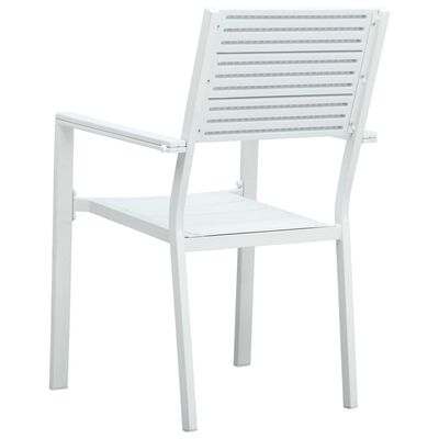 vidaXL Cadeiras jardim 4 pcs PEAD aspeto madeira branco