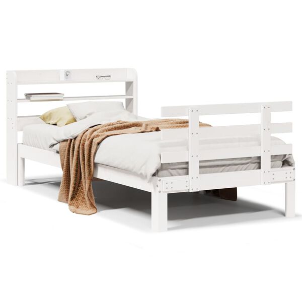 vidaXL Estrutura cama c/ cabeceira sem colchão 90x190 cm branco