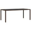 vidaXL Conjunto de Jantar para Jardim 9 pcs Castanho vime PE