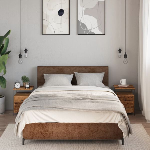 vidaXL Mesas de cabeceira 2 pcs derivados de madeira madeira velha