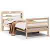 vidaXL Estrutura de cama com cabeceira 90x200 cm pinho maci&ccedil;o