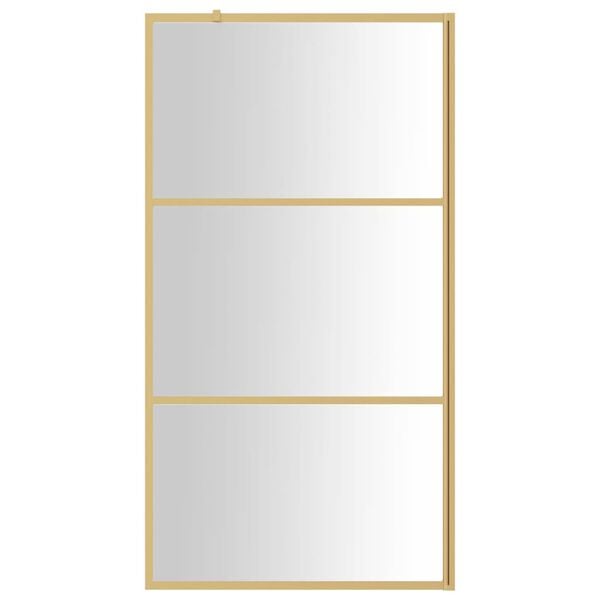 vidaXL Divis&oacute;ria de chuveiro 100x195 cm vidro transparente ESG dourado